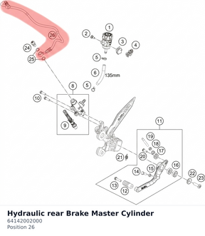Diagram preview: Hydraulic rear Brake Master Cylinder (64142002000)