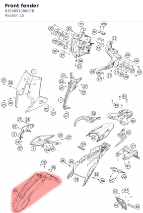 Diagram preview: Front fender (63508910000EB)