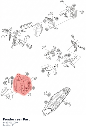 Diagram preview: Fender rear Part (64108011000)