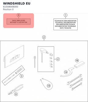 Diagram preview: WINDSHIELD EU (61508008000)