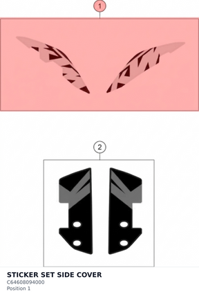 Diagram preview: STICKER SET SIDE COVER (C64608094000)