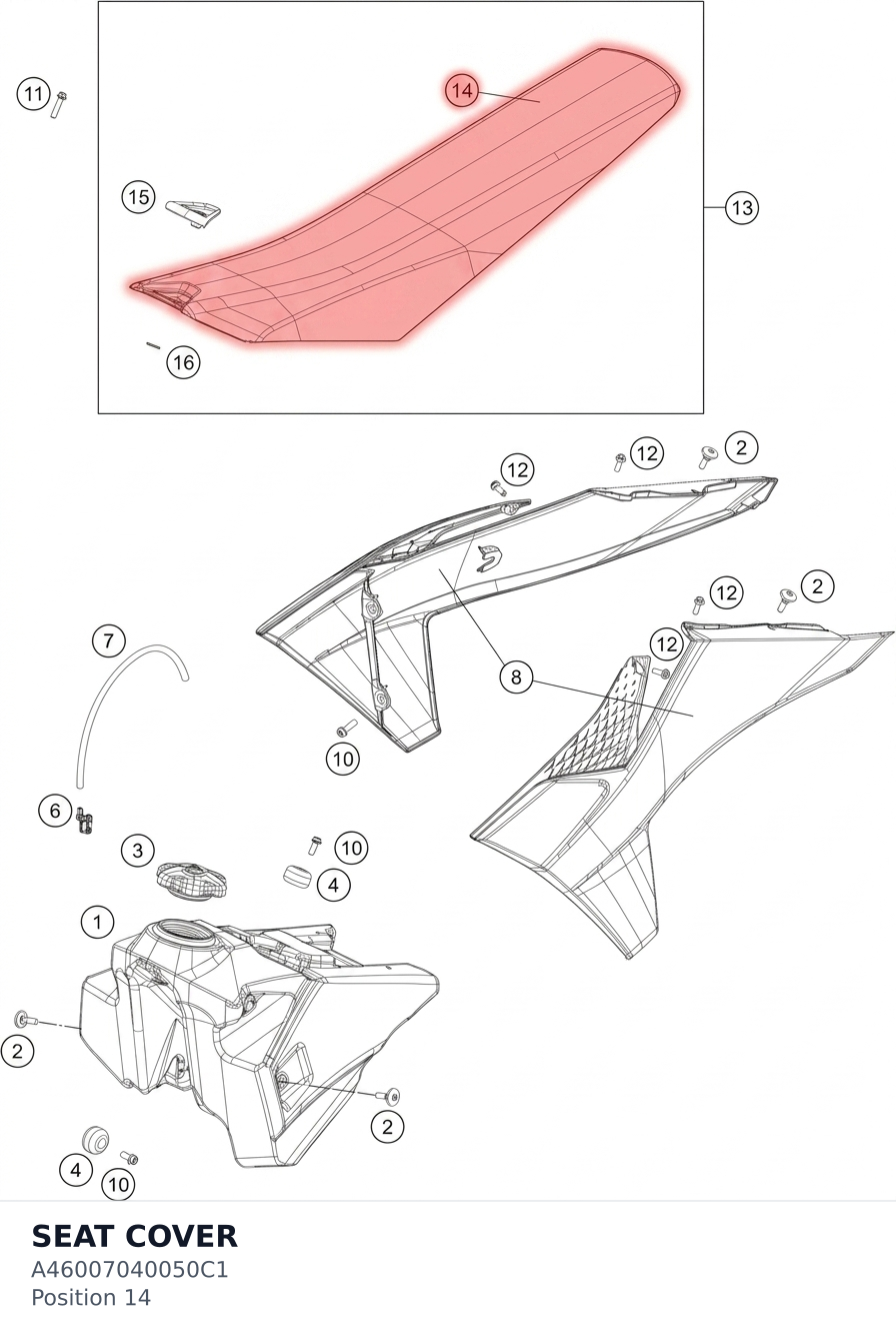 Diagram preview: SEAT COVER (A46007040050C1)