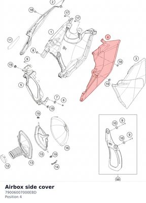 Diagram preview: Airbox side cover (79006007000EBD)