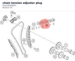 Diagram preview: chain tension adjuster plug (C61236008201)