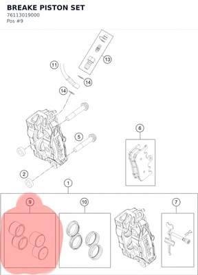 Diagram preview: BREAKE PISTON SET (76113019000)