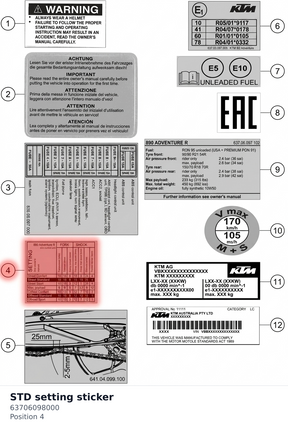 Diagram preview: STD setting sticker (63706098000)