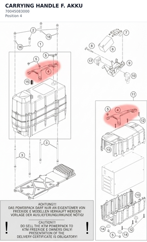 Diagram preview: CARRYING HANDLE F. AKKU (70045083000)