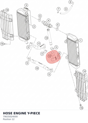 Diagram preview: HOSE ENGINE Y-PIECE (79035024000)