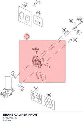 Diagram preview: BRAKE CALIPER FRONT (47013015100)