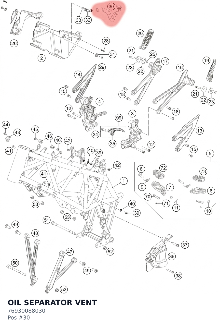 Diagram preview: OIL SEPARATOR VENT (76930088030)