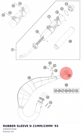 Diagram preview: RUBBER SLEEVE D 21MM/23MM '93 (54605057000)