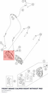 Diagram preview: FRONT BRAKE CALIPER RIGHT WITHOUT PAD (61713016001C1)