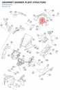 Diagram preview: GROMMET NUMBER PLATE STRUCTURE (90508016010)
