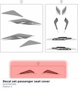 Diagram preview: Decal set passenger seat cover (64107097000)
