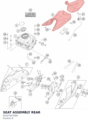 Diagram preview: SEAT ASSEMBLY REAR (94107047000)