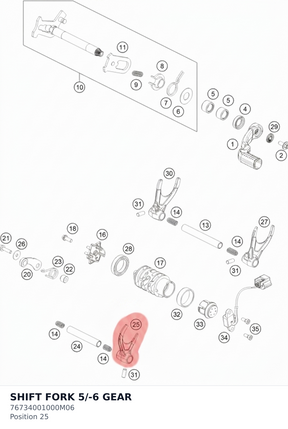 Diagram preview: SHIFT FORK 5/-6 GEAR (76734001000M06)