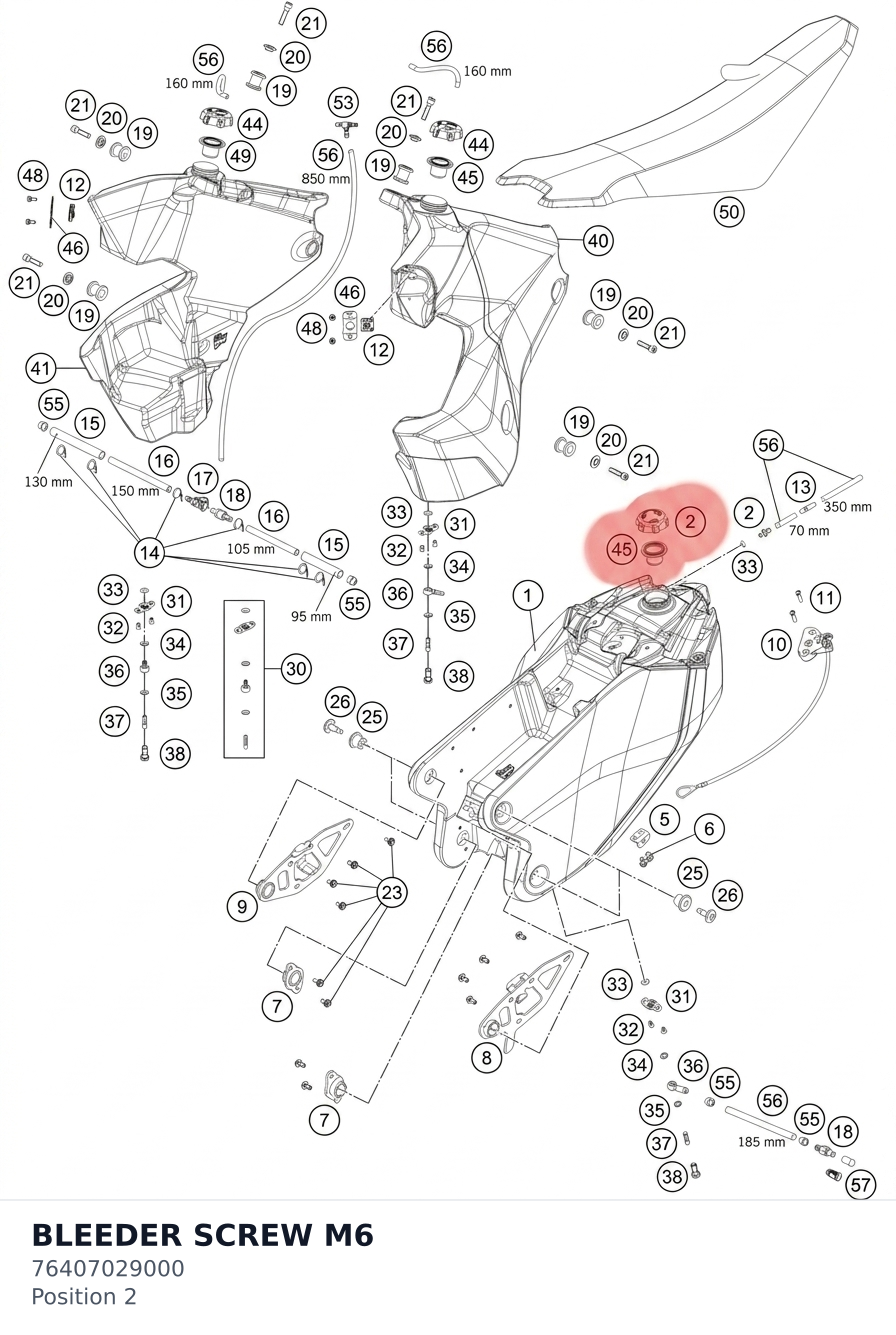 Diagram preview: BLEEDER SCREW M6 (76407029000)