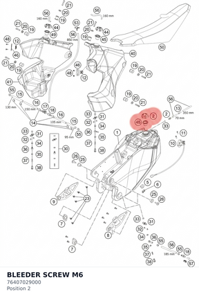 Diagram preview: BLEEDER SCREW M6 (76407029000)