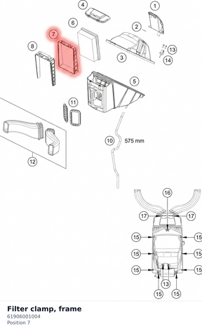 Diagram preview: Filter clamp, frame (61906001004)