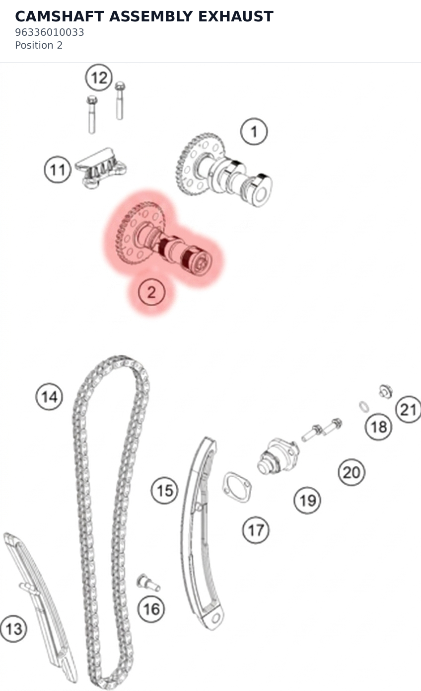 Diagram preview: CAMSHAFT ASSEMBLY EXHAUST (96336010033)