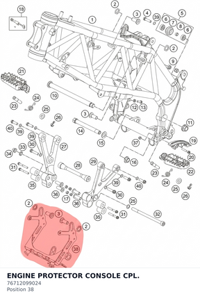 Diagram preview: ENGINE PROTECTOR CONSOLE CPL. (76712099024)