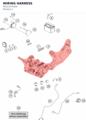 Diagram preview: WIRING HARNESS (93511075200)