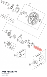 Diagram preview: AXLE REAR KT03 (90210085000)