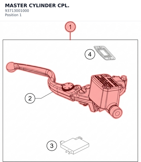 Diagram preview: MASTER CYLINDER CPL. (93713001000)