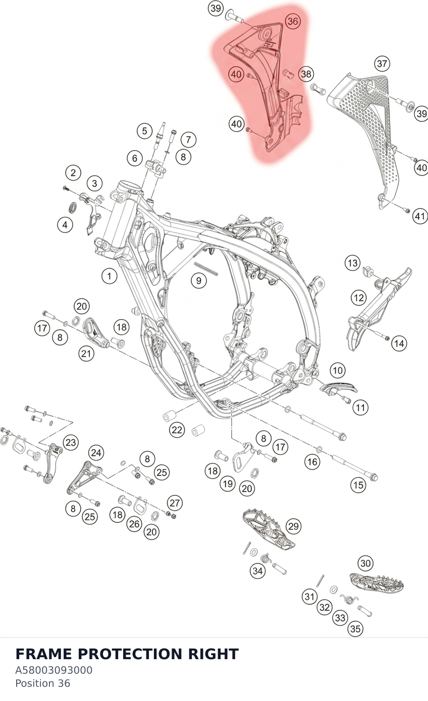 Diagram preview: FRAME PROTECTION RIGHT (A58003093000)