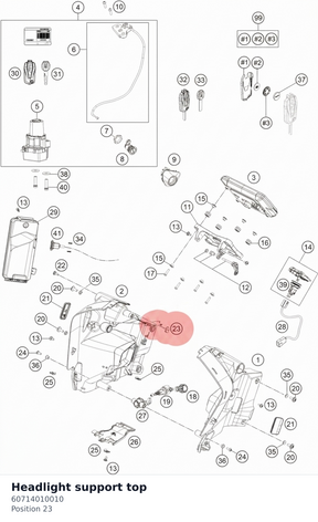 Diagram preview: Headlight support top (60714010010)