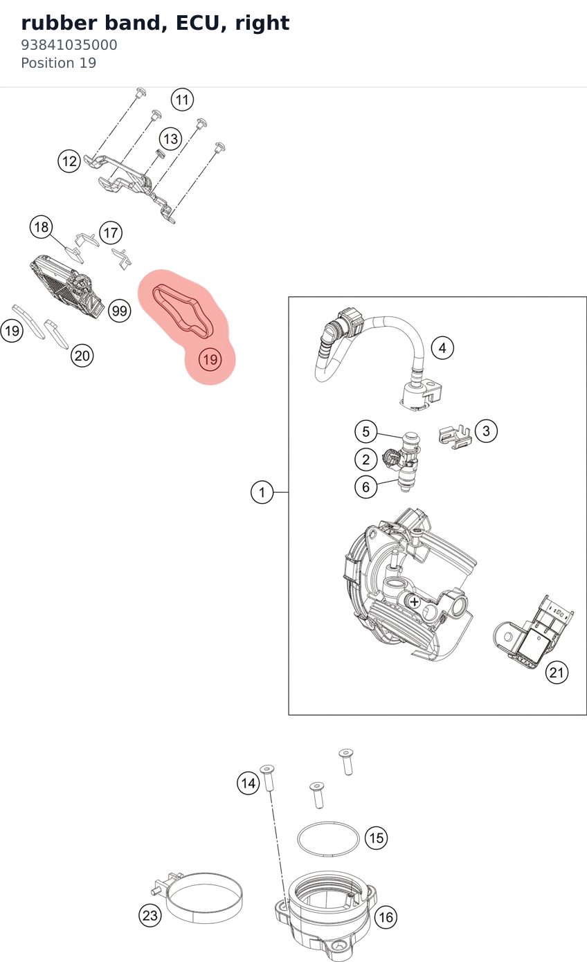 Diagram preview: rubber band, ECU, right (93841035000)