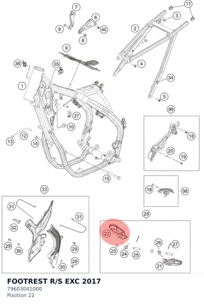 Diagram preview: FOOTREST R/S EXC          2017 (79603041000)