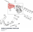 Diagram preview: SHIELD ASSEMBLY MUFFLER (93105011033)