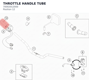Diagram preview: THROTTLE HANDLE TUBE (70002012000)