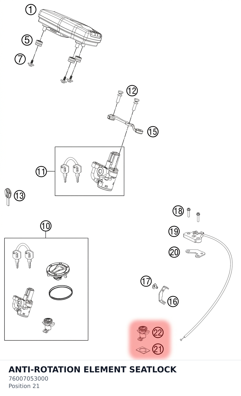Diagram preview: ANTI-ROTATION ELEMENT SEATLOCK (76007053000)
