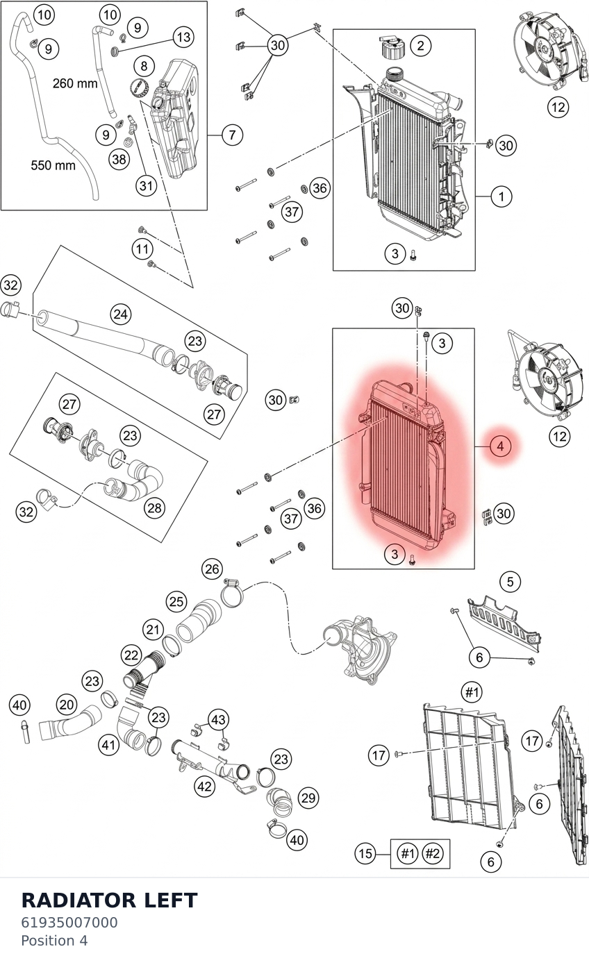 Diagram preview: RADIATOR LEFT (61935007000)