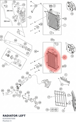 Diagram preview: RADIATOR LEFT (61935007000)