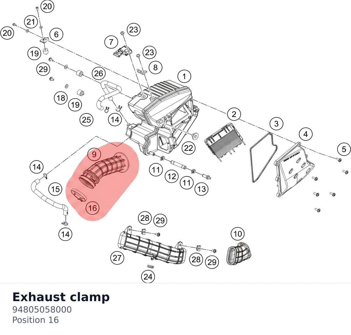 Diagram preview: Exhaust clamp (94805058000)