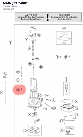 Diagram preview: MAIN JET ''400'' (55431029400)