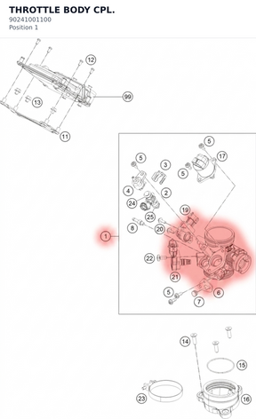Diagram preview: THROTTLE BODY CPL. (90241001100)