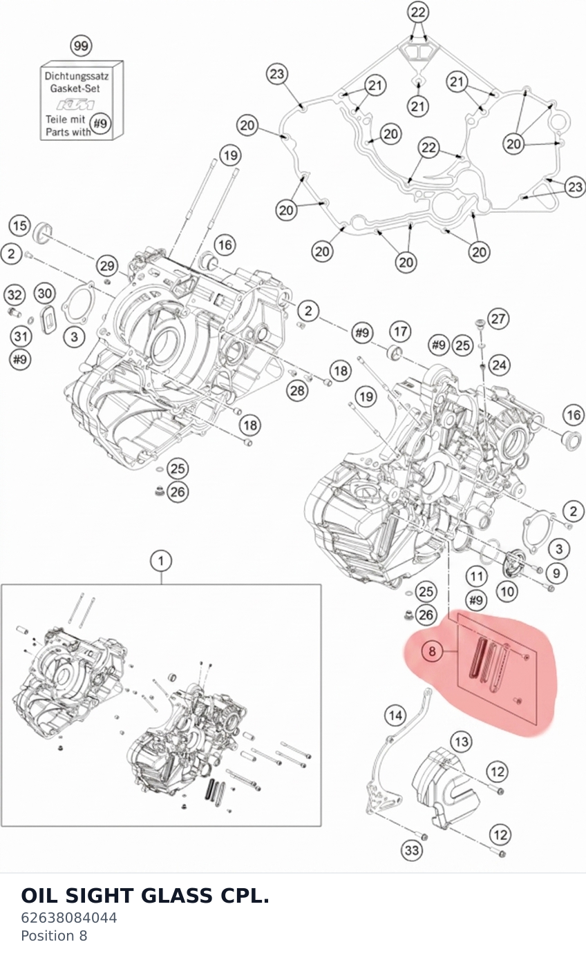 Diagram preview: OIL SIGHT GLASS CPL. (62638084044)