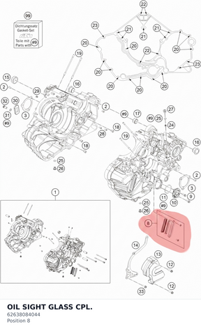 Diagram preview: OIL SIGHT GLASS CPL. (62638084044)