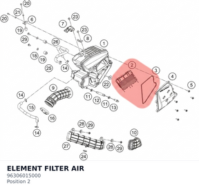 Diagram preview: ELEMENT FILTER AIR (96306015000)