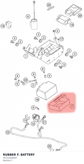 Diagram preview: RUBBER F. BATTERY (76711056000)