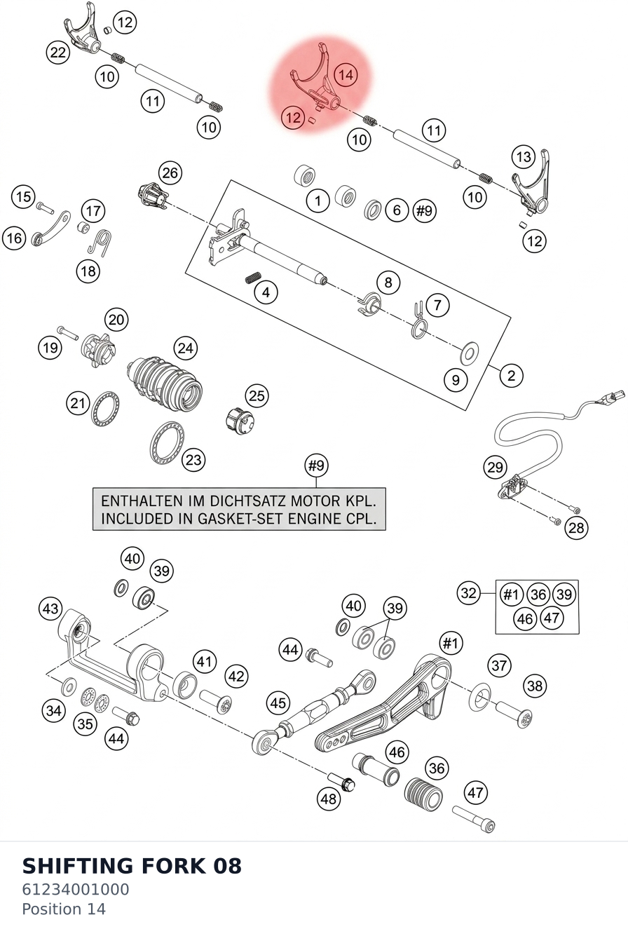 Diagram preview: SHIFTING FORK               08 (61234001000)