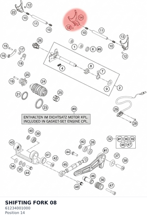 Diagram preview: SHIFTING FORK               08 (61234001000)