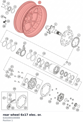 Diagram preview: rear wheel 6x17 elec. or. (61610001000EB)