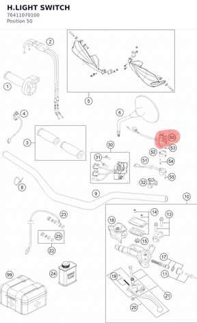 Diagram preview: H.LIGHT SWITCH (76411070100)