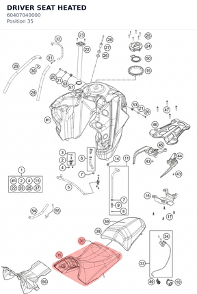 Diagram preview: DRIVER SEAT HEATED (60407040000)
