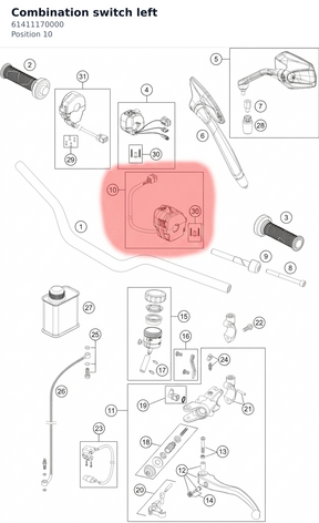 Diagram preview: Combination switch left (61411170000)